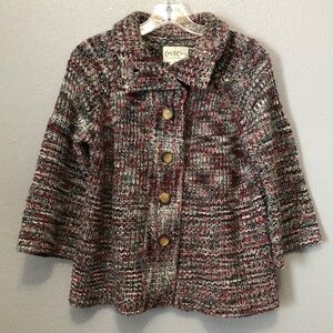 Vintage Carly St. Claire sweater Women's M chunky cardigan 3/4 sleeve cozy warm